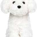 White Toy Poodle Stuffed Animal Dog Puppy - Bichon Frise Maltese Maltipoo White Labradoodle Plush Toy for Kids and Babies 12.6"