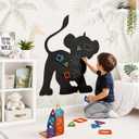 Cartoon-Style Magnetic Wall Chalk Board for Kids - Peel & Stick Magnetic Board for Drawing, Writing & Learning - Chalkboard Wall Sticker for Playrooms, Bedrooms, Classrooms & Homeschool - Lion