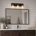 3-Light Bathroom Light Fixtures, Matte Black Vanity Lights