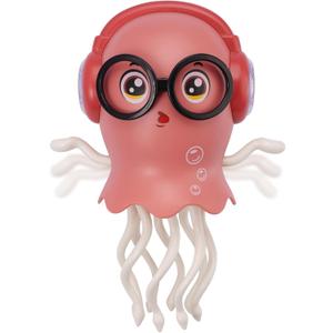 Dancing Octopus Toy with Music LED Lights, Jellyfish, Smart Obstacle Sensor, Interactive Gift for for 3 4 5 6 7 8 Year Old Kids Boy Girl (Pink)