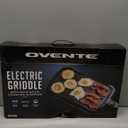 OVENTE Electric Griddle with 16 x 10 Inch Flat Non-Stick Cooking Surface, Removable and Adjustable Temperature Control, Indoor Grill for Instant Breakfast, Pancakes, Eggs or Burgers, Black GD1610B