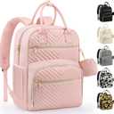 Pritent Diaper Bag Backpack,Baby Essentials Diapers Bag with Pacifier Case,Multipurpose Stylish Large Capacity Travel Backpack for Baby Girl/Boy(M-Pink)