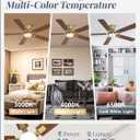 Fanbulous 52 inch ceiling fan with light, Low Profile Ceiling Fan with Light, App&Remote Control, Dimmable LED Light, Flush Mount Ceiling Fan for Indoor Bedroom Living Room, Quiet DC Motor