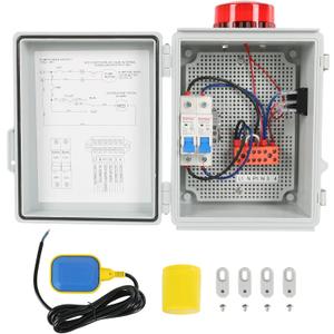 Sump Pump High Water Septic Tank Alarm for Pond Water Tank 110 db Alarm | with Bright Flashing Light IP67 Waterproof Casing Can Be Externally Connected to The Submersible Pump