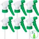 6Pcs Spray Bottle Replacement Nozzle- Reusable Quality Trigger Spray Nozzles with Mist Stream Sprayer, Fit Standard 28/400 Neck 32oz, 16oz, 8oz Bottles for Garden Home Kitchen Office Gifts, Green