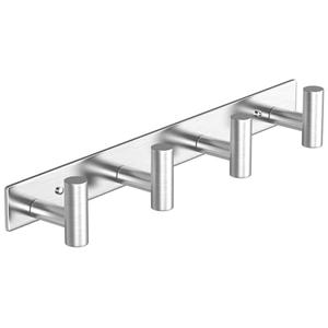 VAEHOLD 1PACK Hat and Coat Wall Mount Rack - 4 Hooks for Robes, Bags, Keys, and Towels - Bathroom Towel Hanger Organizer -Silvery