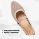BABUDOG Mesh Ballet Flats for Women,Women's Mary Jane Flats with Buckle Strap,Black Nude Foldable Flats Shoes for Women,Comfortable Dress Shoes 7