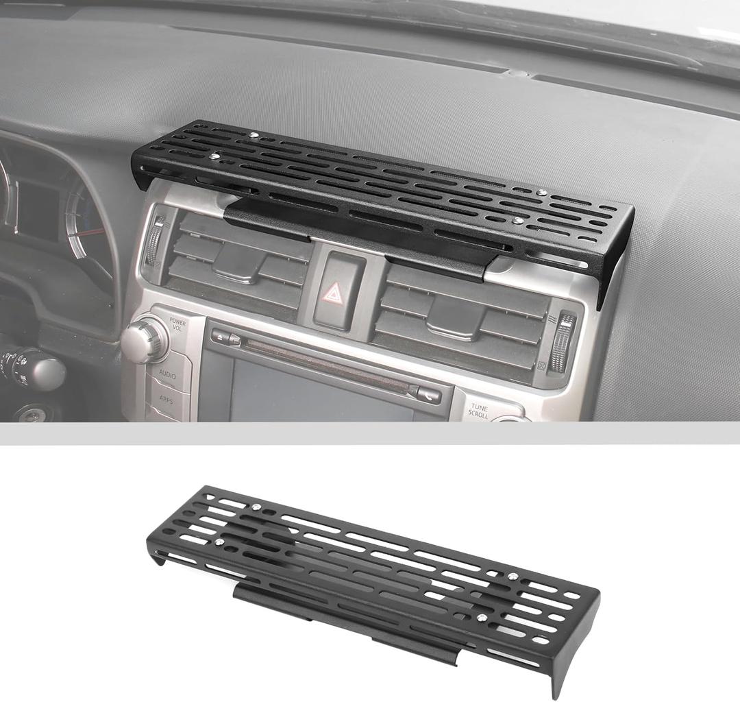 JWWY for 4runner Center Console Extension Holder Mount Dashboard Mounting Bracket Trim for 2010-2025 Toyota 4runner Interior Accessories, Alloy Black 2PCS