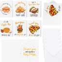 12 PCS Funny Camp Greeting Cards with Envelopes 6 Unique Food Themed Designs Eggs Chips Taco Pie Burger Pizza Summer Camp Greeting Cards for Office Family Holiday Encouragement Gifts
