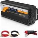 500W Pure Sine Wave Inverter, 12V/24V Auto-Detect, 50Hz/60Hz Switchable, LCD Display, Type-C Fast Charging, Silent Design, Overload & Overheat Protection for RV, Home