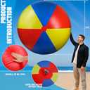 5 ft or 5.9 ft Giant Inflatable Beach Ball Jumbo Rainbow Ball Extra Large Inflatable Toys for Pool Summer Beach Pool Event Party Massive Games (60 In, Blue, Yellow, Red)