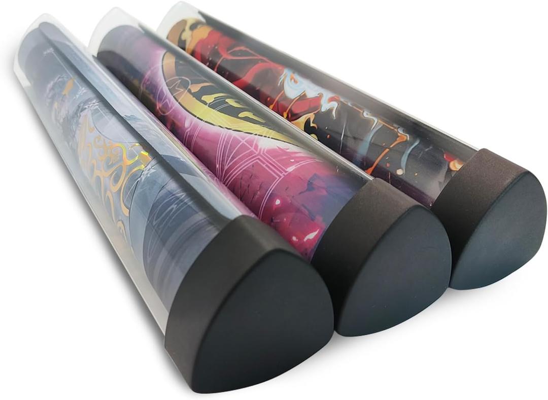 3 PCS Playmat Tube Prism-Shaped Playmat Tube for MTG, YGO, DTCG Playmats (3 pcs)