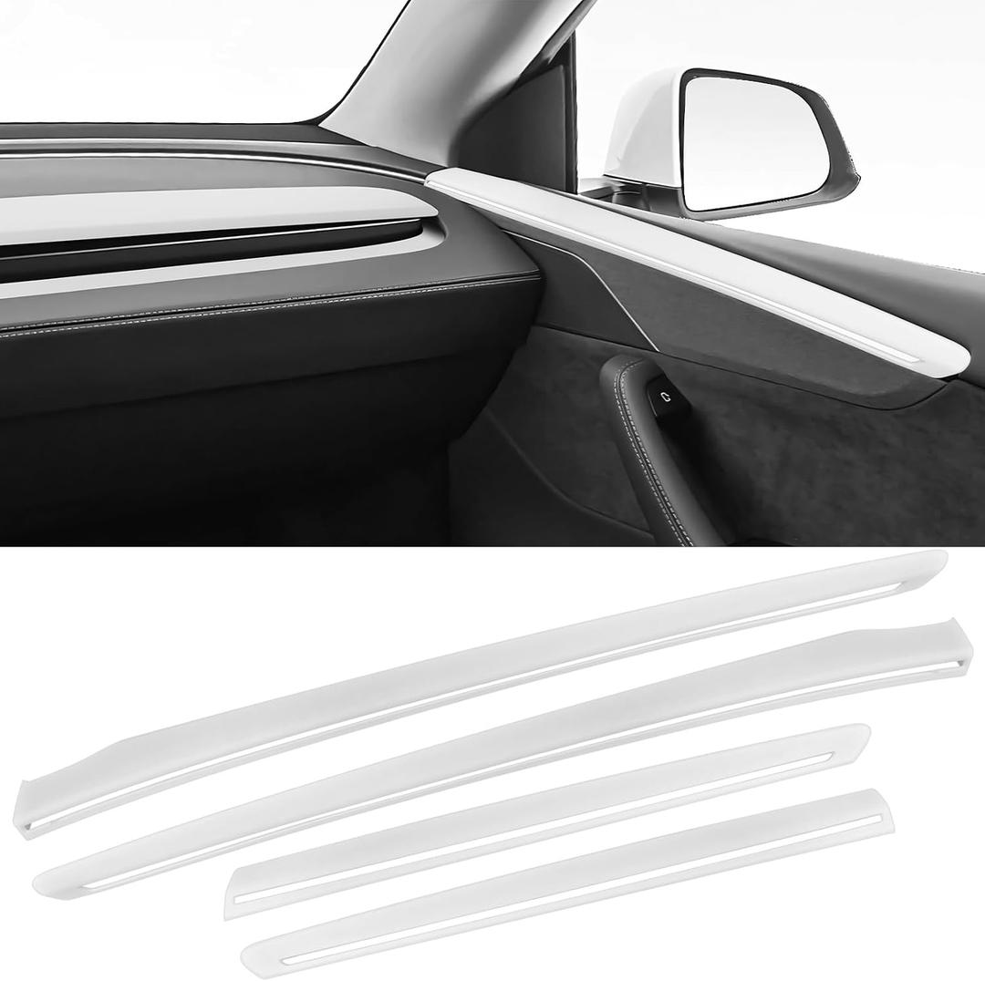White Door Panel Trim, Inner Armrest Panel Cover for Tesla Model Y Juniper