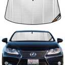 Pigenius Windshield Sun Shade for Lexus ES300h/ES350 2013-2018. Full Coverage Rearview Mirror Shade for Ultimate Protection