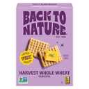 2 x Back to Nature Harvest Whole Wheat Crackers, Non-GMO,Plant-Based Snack Cracker, Made with Whole Grain Wheat & Sea Salt, Snack Happy, 7 oz Box