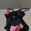 Women One Piece Swimsuit Tummy Control Ruffle Bathing Suit Cutout V Neck Swim Suit Ruched Slimming Swimwear (M, Orange Floral Print)