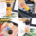 42 Pcs 2oz Plastic Bottles for Liquids, Mini Jars with Lids juice shot bottles with caps with Scale and Labels for Juice Ginger Sauce Bulk Portable Travel