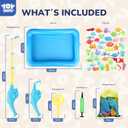 TOY Life 4-Player Magnetic Fishing Game for Kids 3-5 - Toddler Fishing Pole Set with Fish Toys - Bath & Pool Toys - Water Table Accessories - Educational Fishing Toy Rod for Boys Girls
