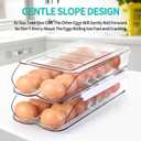 RoskDeewat Egg Holder for Fridge, Automatic Rolling Egg Container for Refrigerator, Stackable Fridge Organizers and Storage with Lid, Clear Plastic Egg Dispenser,Bin & Tray (1 Tier)