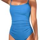 Eomenie Women's One Piece Swimsuits Tummy Control Ruched Bathing Suit 1 Piece Swimwear, Size 2XL