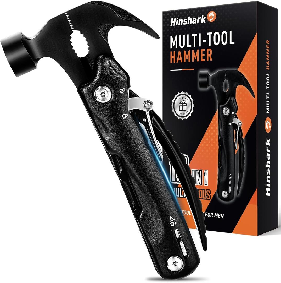 Hinshark Gifts for Men Him Dad, Multi Tool Camping Accessories, Valentines Gifts for Him, Birthday Gadgets Mens Gifts for Dad, Mens Valentines Gifts, Easter Gifts for Adults, Father's Day Gifts