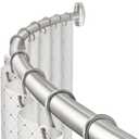 Curved Shower Curtain Rod, TOPROD Round Shower Curtain Rod 48-72 Inches Adjustable, Rounded Bowed Stainless Steel Shower Rods for Bathroom, Bathtub, More Shower Space, Brushed Nickel, Need to Drill