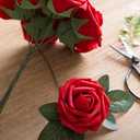 Ling's moment Artificial Plants Bulk Rose Leaves Decor,35Pcs Fake Greenery Filler Decorations, Realistic Texture Plants for Wedding Bouquets/Table Centerpieces, Garden/Pot, and Floral Arrangement