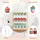 VyGrow Cupcake Stand, 3-Tier Dessert Stand for 55 Cupcakes, Wood & Metal Tower Display Premium Holder Dessert Tree Tower for Christmas Birthday Weddings Party Decor, Serving Tray (White & Gold)