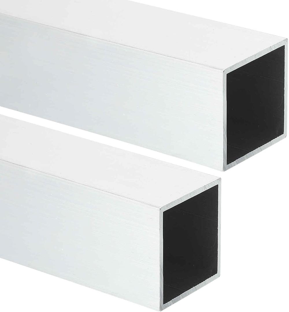 MECCANIXITY Aluminum Square Tubing,1.97"x1.97"x16" Long 0.08" Wall Thick 6063 Aluminum Square Tube Seamless Structural Metal Profile Hardware for Construction DIY Home Decor Furniture 2pcs