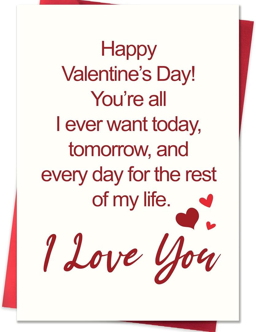 3 x IDU Valentines Day Card,Valentines Day Cards Gifts for Him Her,Valentines Day Card for Husband Wife Boyfriend Girlfriend Fiance Fiancee Men Women with Elegant Love Message