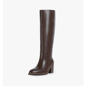 Knee High Boots Women Chunky Heel Rounded Toe Tall Boots Women Block High Heel Fall Long Boots,9