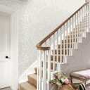 6 x Boho Peel and Stick Wallpaper Beige/White Leaf Contact Paper 17.3inx78.7in Removable Self Adhesive Bedroom Cabinet Wall Decor Vinyl Roll