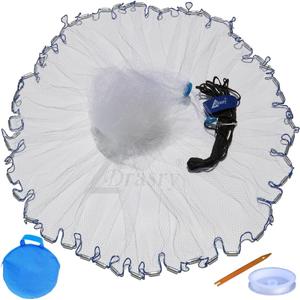 Drasry Saltwater American Fishing Cast Net 3/8inch Mesh Size for Bait Shrimp Trap Fish Heavy Duty Sinkers Throw Net 3FT/4FT/5FT/6FT/7FT/8FT/9FT/10FT Radius Drasry Saltwater American Fishing Cast Net 3/8inch Mesh Size for Bait Shrimp Trap Fish Heavy Duty Sinkers Throw Net 3FT/4FT/5FT/6FT/7FT/8FT/9FT/10FT Radius