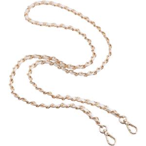 Bag Leather Chain Strap for Handbag Replacement,Purse Chain Shoulder Straps Crossbody (WHITE-90CM) (35.5in)
