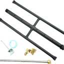 Rectangular Gas Fire Pit and Gas Fireplace H-Burner H Burner for Gas Fireplace bunrer with 3 Pipes (15 inch) Patent Applied