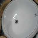 MSI 17.0 (L) x 14.125 (W) x 7.75 (H) Oval Porcelain Ceramic Undermount Bathroom Vanity Vessel Sink, White