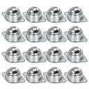 16 Pack 34 Roller Ball Transfer Bearings, Transfer Bearing Unit Carbon Steel Roller Ball Bearing, Steel Ball Casters Bearing Rollers Universal Rotation Caster Screw Mounted for Transmission