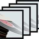 eletecpro 12.5x12.5 Vinyl Record Frame, Matte Black Album Picture Frame Fits 12x12 LP and Cover, Sturdy Lightweight Wall Art Display for Home and Music Studio Gallery Decor, Easy Wall Mount, 4 Pack