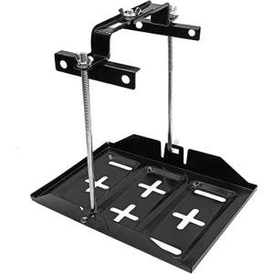 UOIENRT Battery Hold Down Tray Kit, Storage Battery Holder Corrosion-Resistant Steel Adjustable Bracket Clamp for Boat, Car, Marine, 23cm Bolt with 34cm Battery Tray