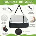 Dog Car Seat for Medium Dog Bed Large Dogs Booster Car Seat Under 55 lbs or 2 Small Dogs Soft Filling in Thick Memory Foam with Safety Leashes and Storage Pocket (Gray, Large)