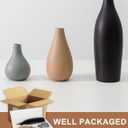 Ceramic Vase Set of 3 Modern Neutral, Flower Vases for Centerpieces, Vases Home Decor Rustic Farmhouse Decor for Table, Shelves, Enterway, Living Room, Bedroom, Office, Kitchen (Grey Black Brown)