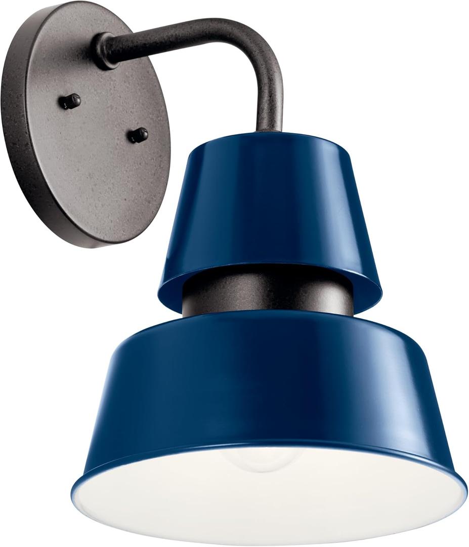 Kichler 59002CBL Lozano Outdoor Wall Sconce, 1-Light 150 Watts, Catalina Blue
