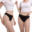 Women's High Waisted Thong Panties - 95% Cotton 5% Spandex, T-Back Seamless Underwear, Soft & Comfortable Pack 6 (XL)