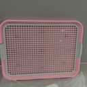 Dog Potty Tray Toilet 20"x14" Doggy Bathroom Dog Litter Box, Indoor Pee Pad Holder with 8pcs Training Pads, Puppy Pee Mesh Potty Training Tray with Secure Latch, Potty Pan for Small Medium Puppies