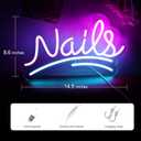 JFLLamp Nails Neon Signs for Wall Decor Neon Lights for Bedroom Led Signs Suitable for Nail Salon Office Man Cave Beer Bar Pub Restaurant Christmas Birthday Party Gift for Lover (Nails)