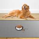 48" x 32" XXXL Largest Pet Food Mat, Silicone Dog Mats for Food and Water, Nonslip Pet Feeding Mats for Floors,Dog Cat Bowl Mat with Raised Edges, Light Gray