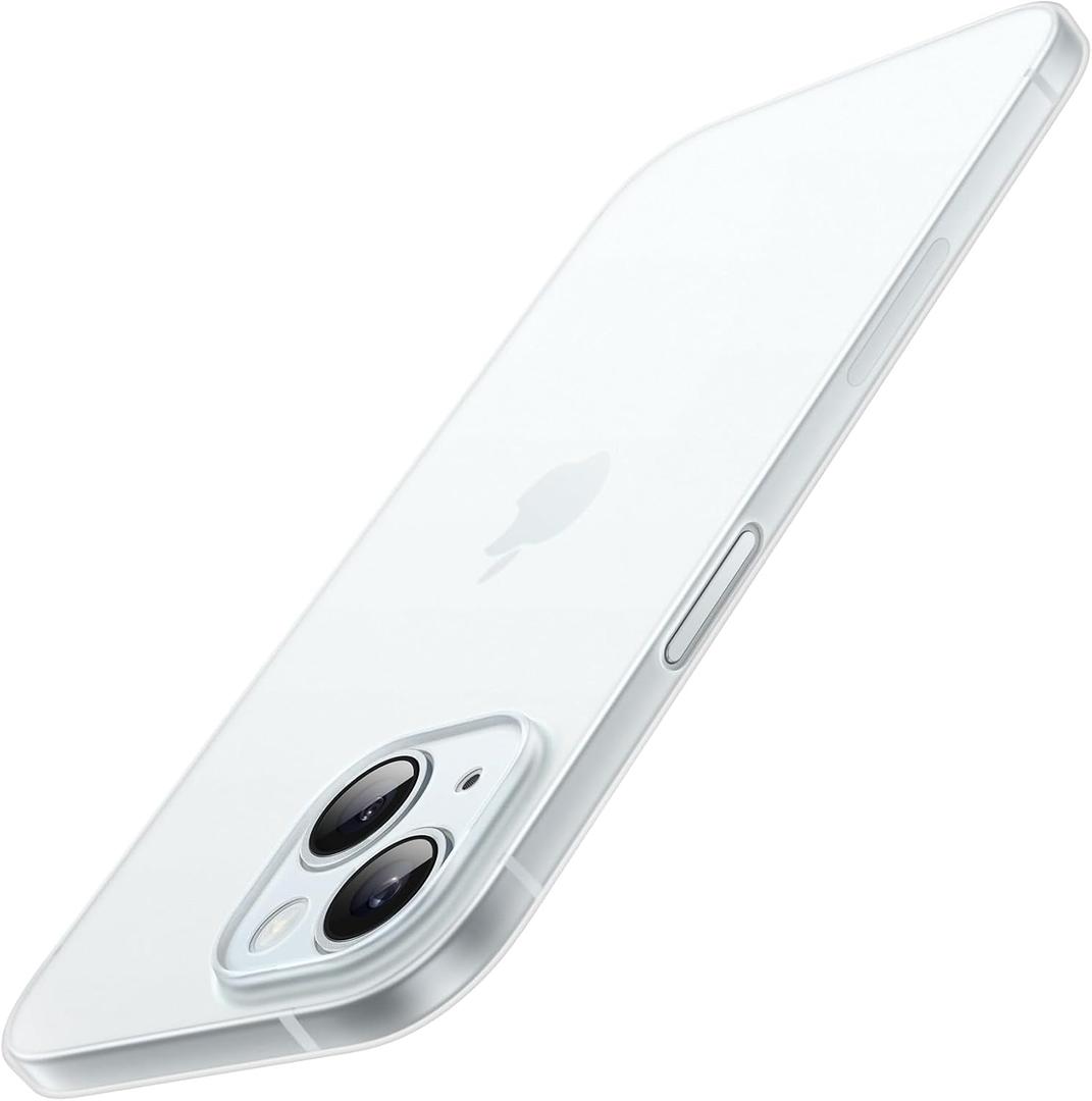 JETech Ultra Slim Case for iPhone 15 6.1-Inch, Camera Lens Cover Full Protection, Lightweight Matte Finish PP Hard Minimalist Case, Support Wireless Charging (Frosted Clear)