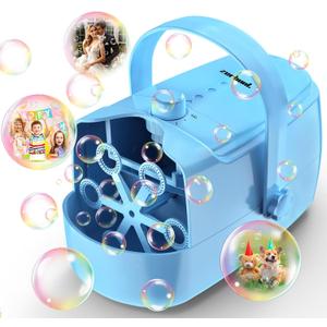 Bubble Machine Automatic Bubble Blower: Durable Bubble Maker 18000+ Big Bubbles Per Minute for Indoor Outdoor Wedding Birthday Party - Portable Bubble Machine for Kids Toddlers (Blue)