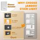 4 Pack Motion Sensor Stair Lights Indoor Outdoor,Dimmable Motion Activated Step Lamp 3000K/4000K/6000K,Hardwired 120V 4W IP65 Waterproof Outside Stairway Light,Led Staircase Lights- Black