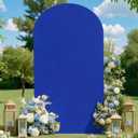 Blue Wedding Arch Cover Arch Backdrop Stand Cover 6.6FT Arch Wall Backdrop Cover Fitted Spandex Arch Cover Fabric Round Top Chiara Wedding Arch Cover for Happy Birthday Gender Reveal Garden Decoration